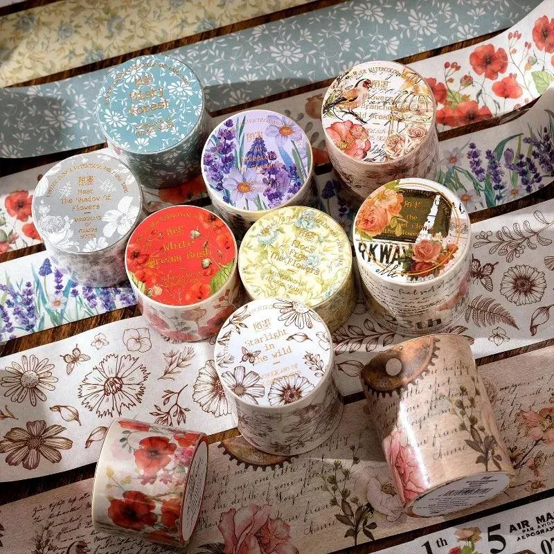 Handwritten Letter and Flower Adhesive Washi Tape
