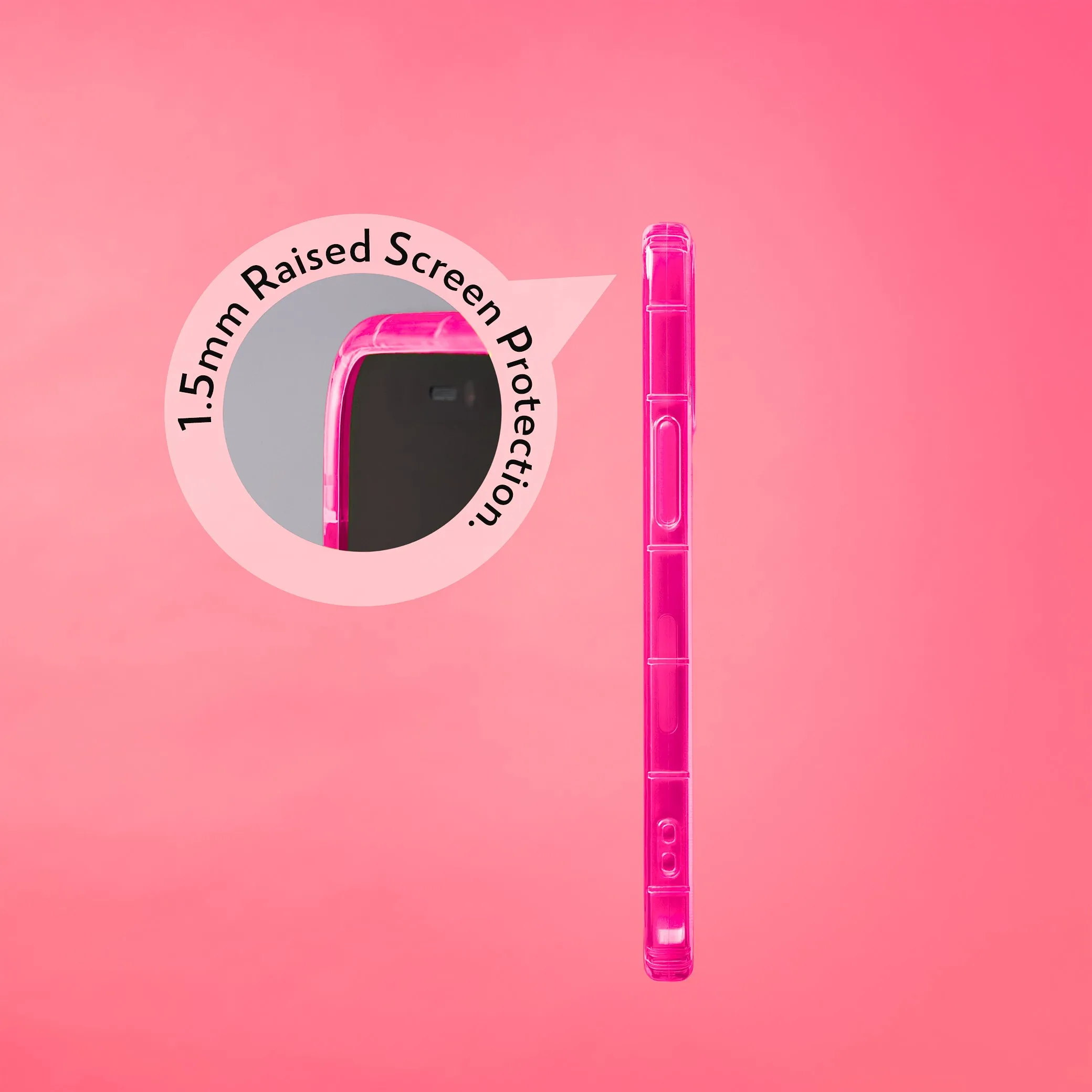 Highlighter Case for iPhone 12 & iPhone 12 Pro - Eye-Catching Hot Pink