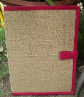 Jute Folder-Jute and Pink