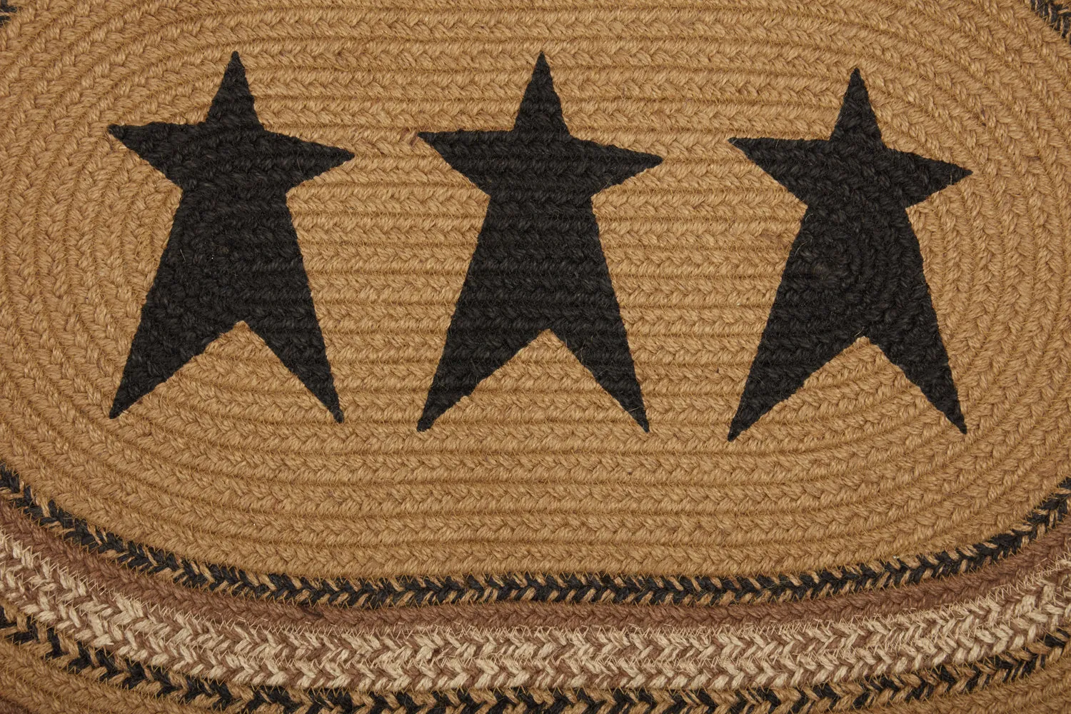 Kettle Grove Jute Rug Oval Stencil Stars 24x36