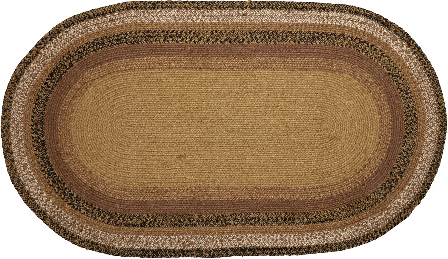 Kettle Grove Jute Rug Oval Stencil Stars w/ Pad 27x48