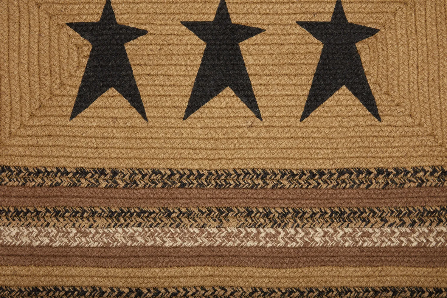 Kettle Grove Jute Rug Rect Stencil Star w/ Pad 36x60
