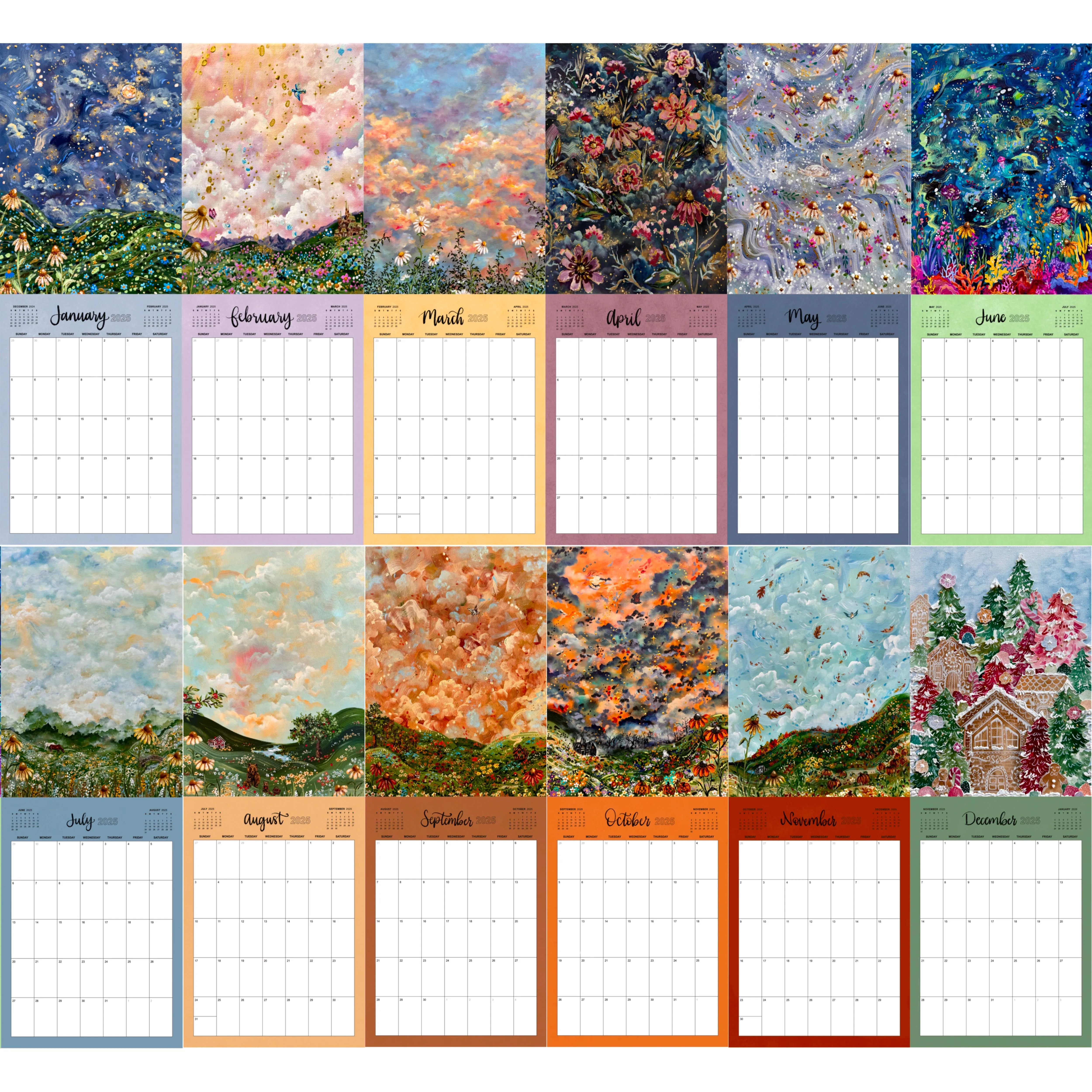 KT’s Canvases 2025 Wall Calendar