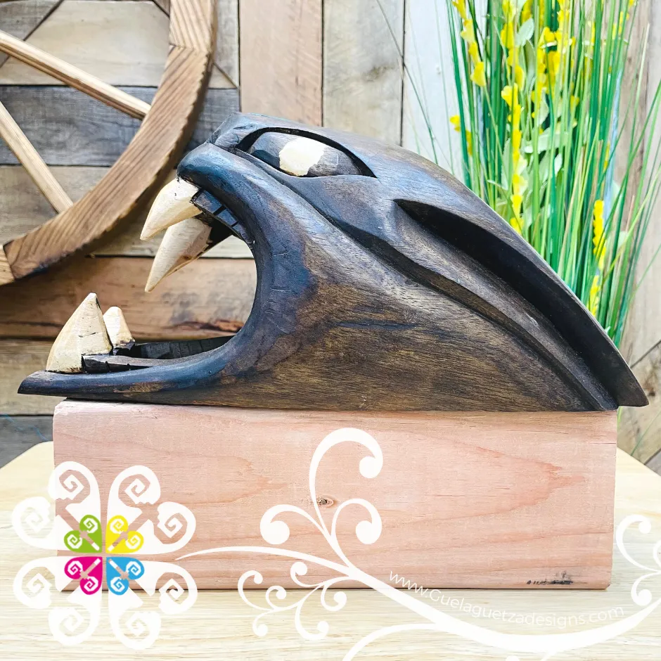 Large Multicolor Hand Carve Wood Jaguar