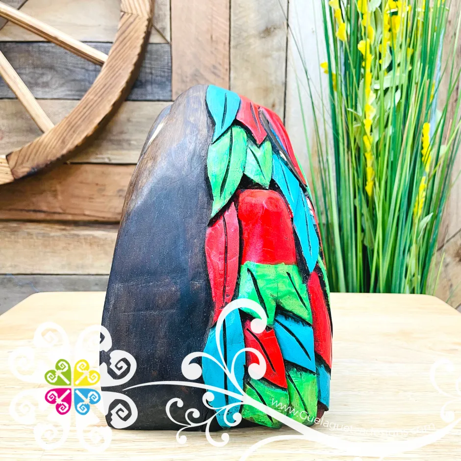 Large Multicolor Hand Carve Wood Jaguar