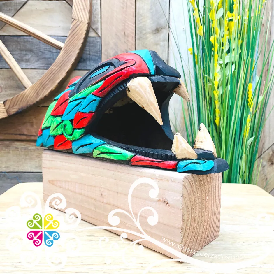 Large Multicolor Hand Carve Wood Jaguar