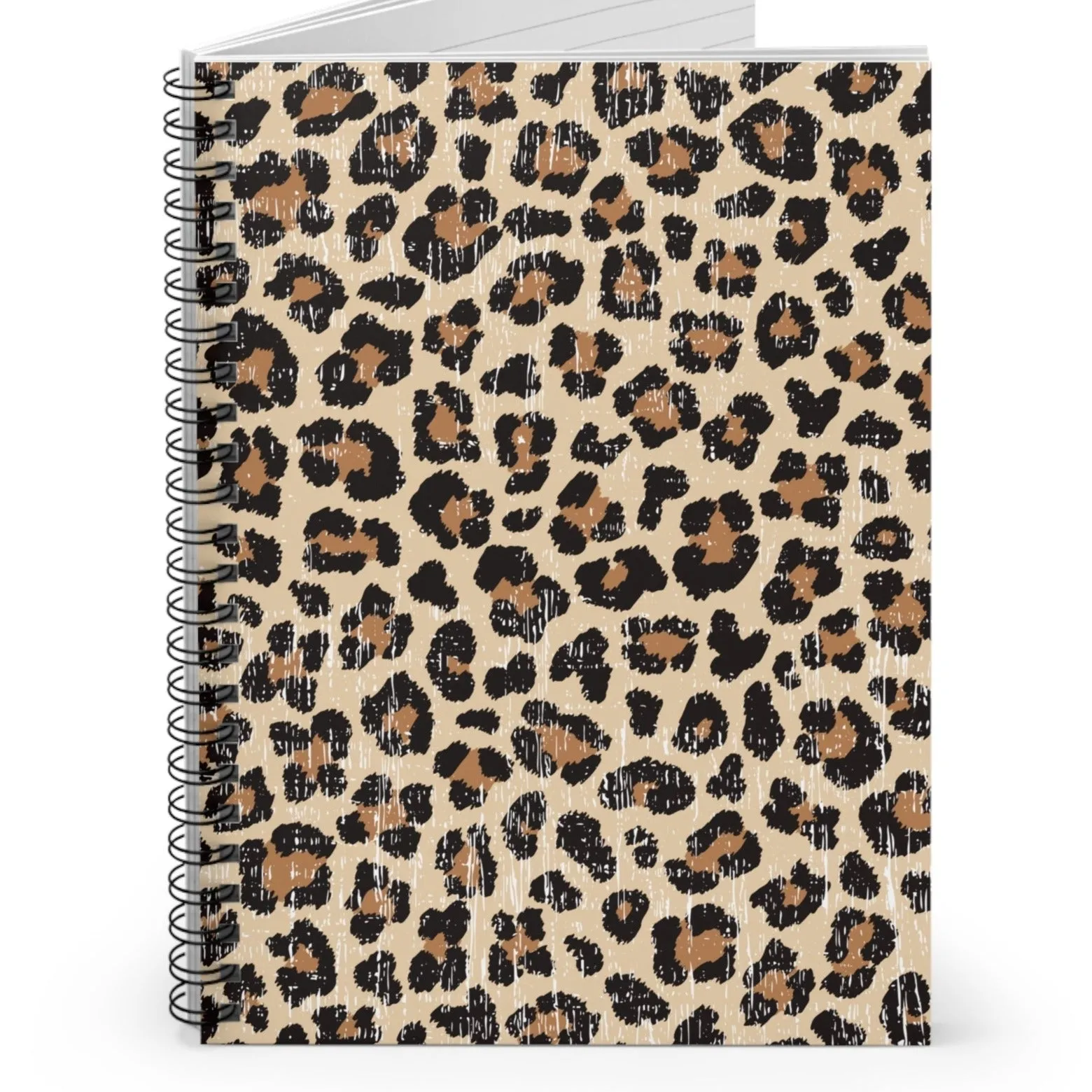 Leopard Print Spiral Notebook - Lined Rule: Stylish Animal Pattern Design