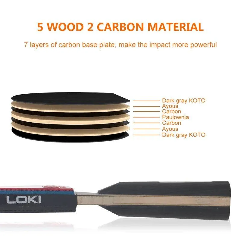 LOKI Arthur 9 Star Carbon Offensive Table Tennis Bat