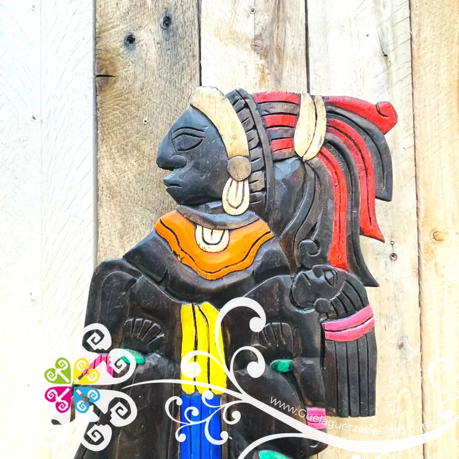 Mayan Warrior - Hand Carve Wood Figure