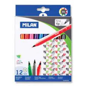Milan Markers Conic Tip Assorted Colours x 12