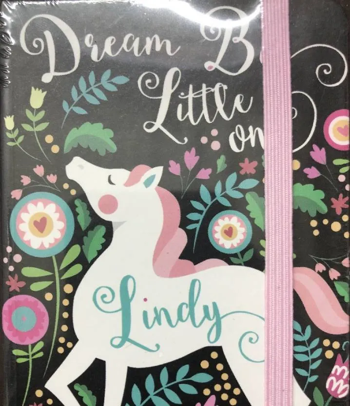 Mini Pocket Diary with Band - Unicorn Floral
