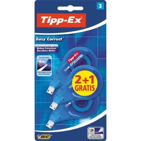 (NET) Bic Tipp Ex Easy Correct correction dispenser blister of 3 pieces (2   1 free)
