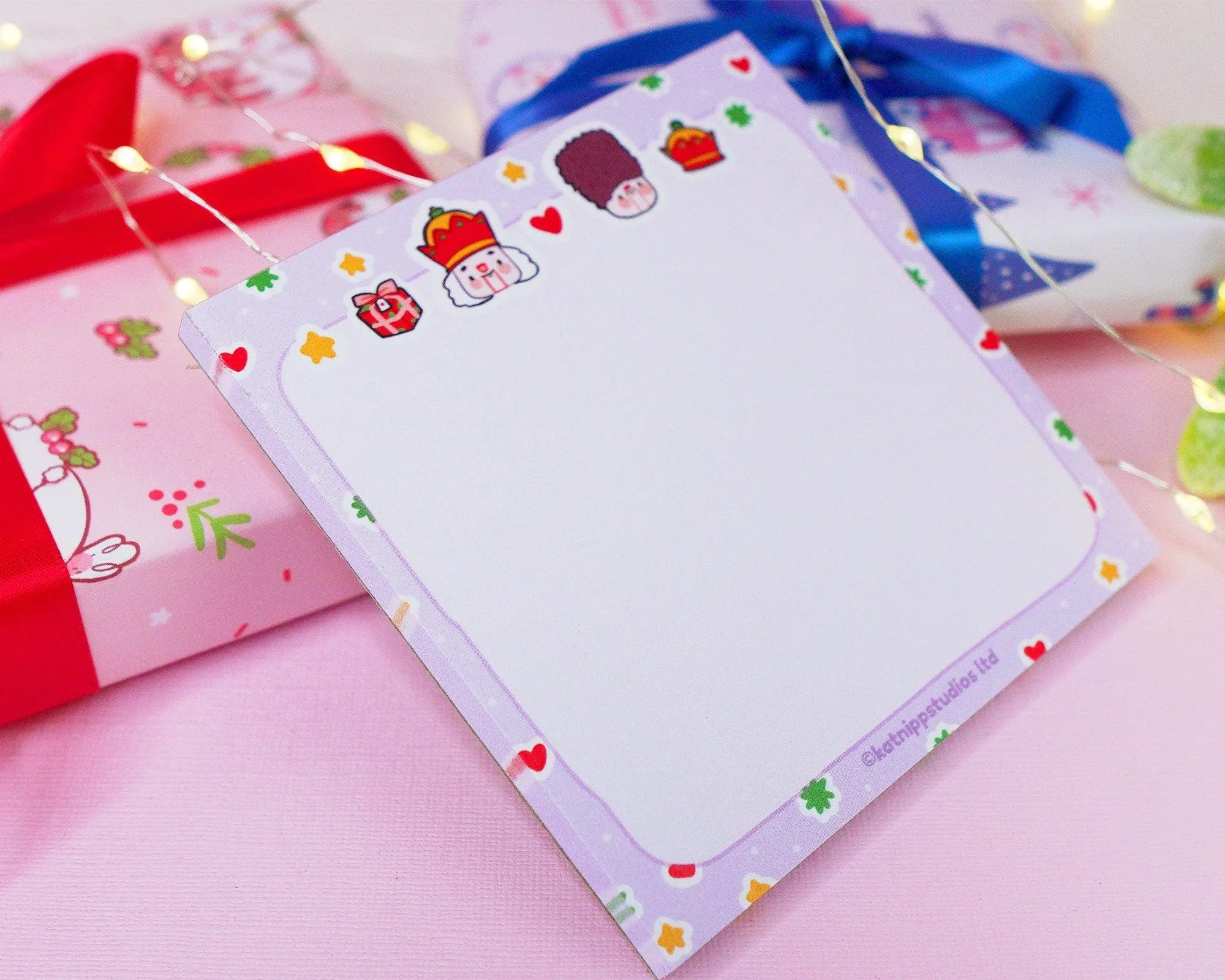 Nutcracker Christmas Notepad | Kawaii A6 Festive Memo Pad | 50 Sheet Holiday Stationery