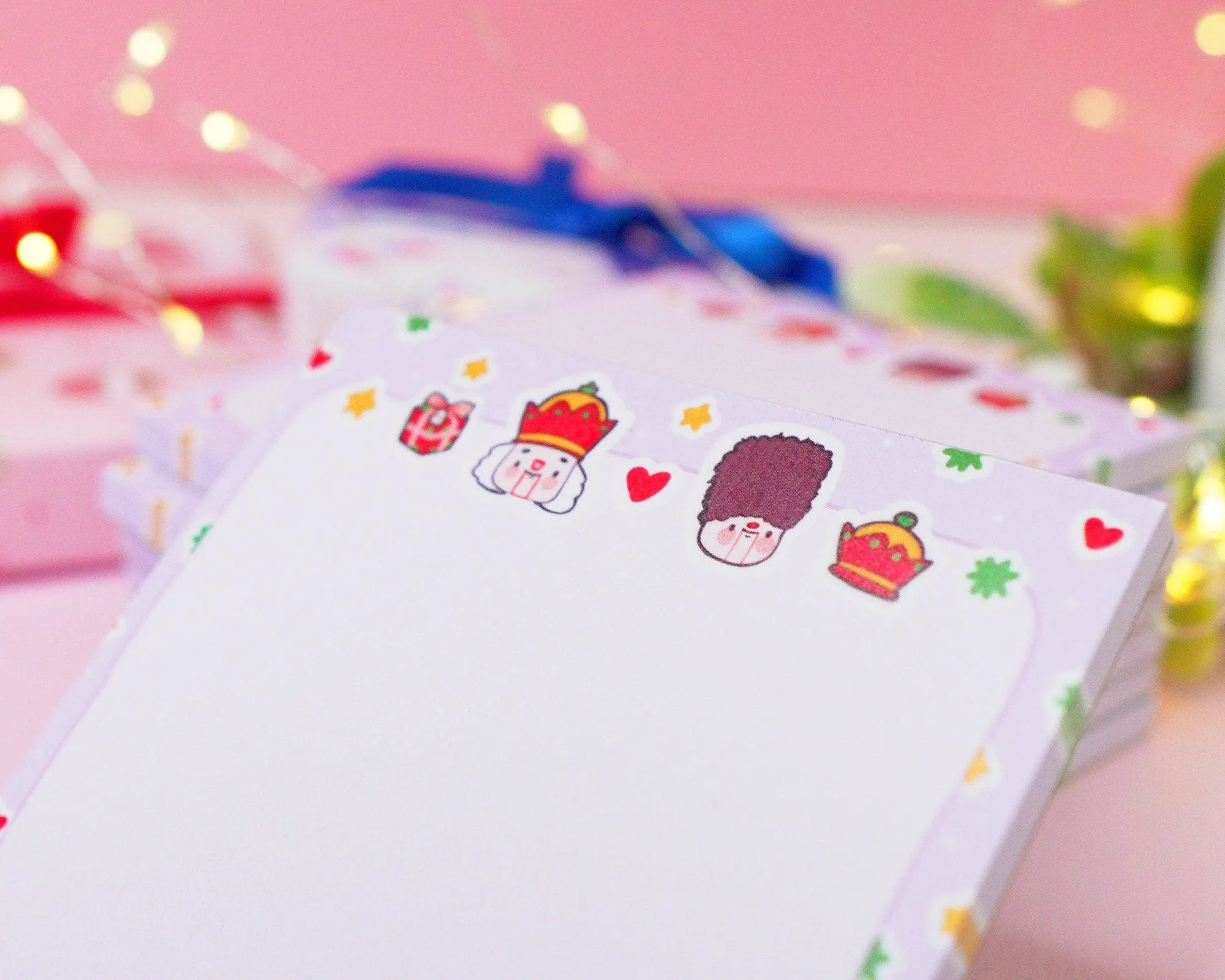 Nutcracker Christmas Notepad | Kawaii A6 Festive Memo Pad | 50 Sheet Holiday Stationery