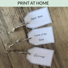 Personalised Labels for Button Holes - Digital Download / Printable