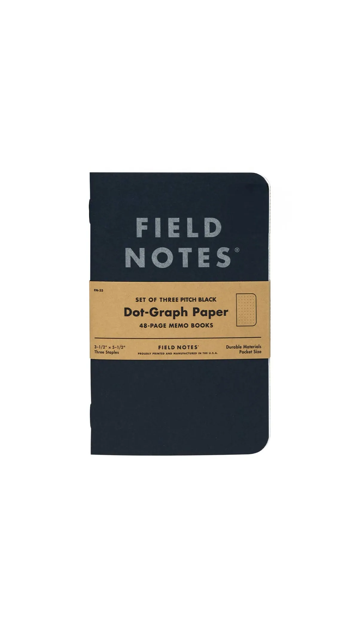 Pitch Black Memo Book / Set of 3
