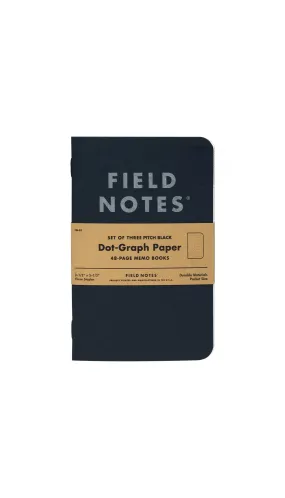 Pitch Black Memo Book / Set of 3