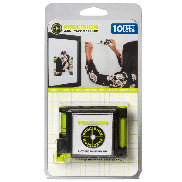 Precision 4-in-1 Tape Measure with Level, Paper & Pen