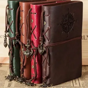Retro Spiral Vintage Pirate Anchor Leather Scrapbook Travel Journal Diary Notebook