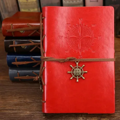 Retro Spiral Vintage Pirate Anchor Leather Scrapbook Travel Journal Diary Notebook