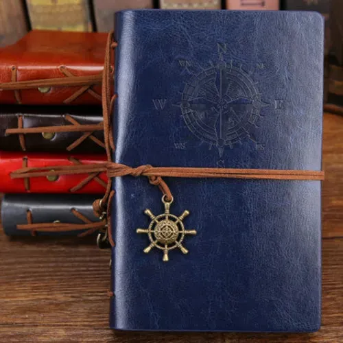 Retro Spiral Vintage Pirate Anchor Leather Scrapbook Travel Journal Diary Notebook