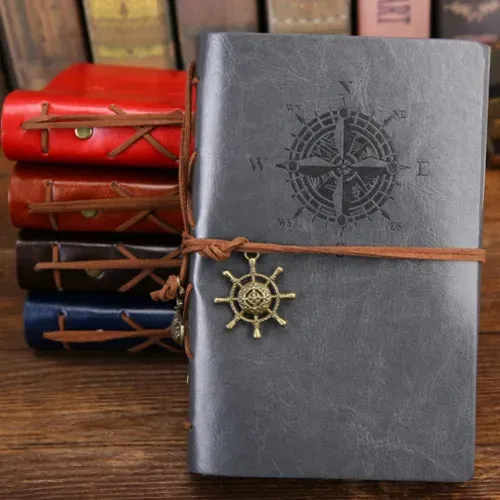 Retro Spiral Vintage Pirate Anchor Leather Scrapbook Travel Journal Diary Notebook