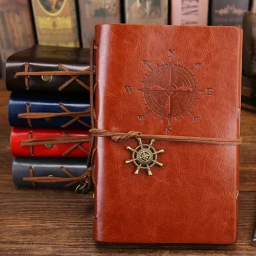 Retro Spiral Vintage Pirate Anchor Leather Scrapbook Travel Journal Diary Notebook