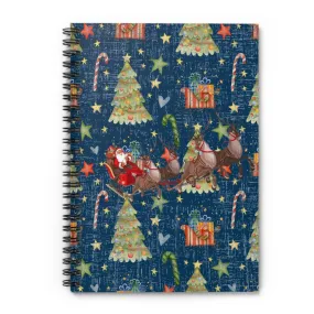 Santa's Sleigh Christmas Spiral Notebook - Ruled Line: Festive Holiday Design