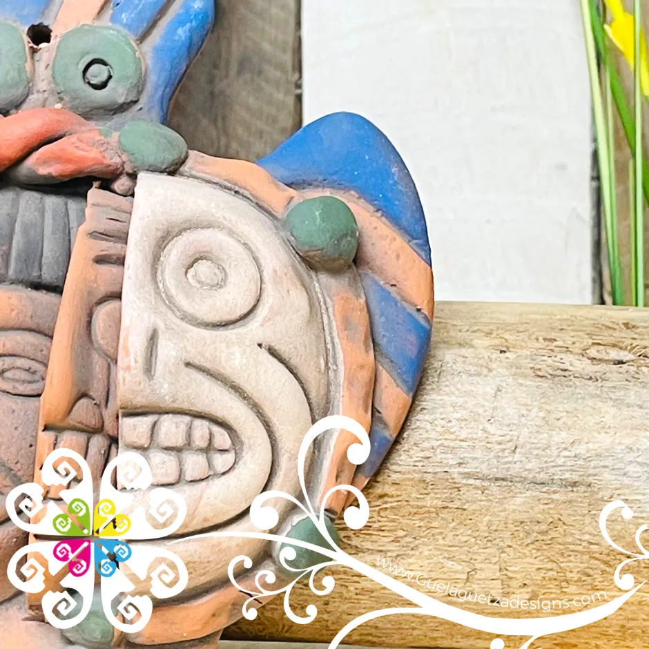 Small Life Cycles Mexican Clay Mask - Artisan Wall Art