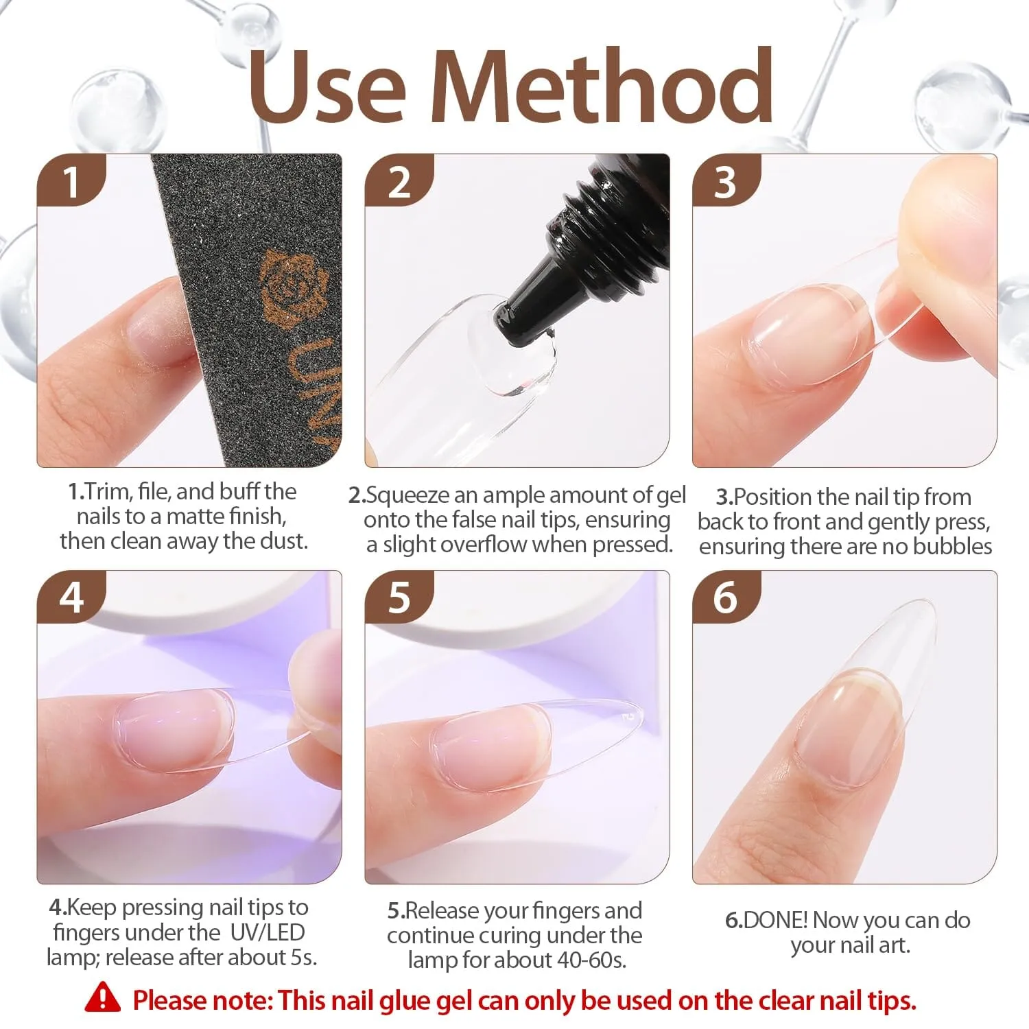 UNA GELLA Soft Gel Nail Tips Glue