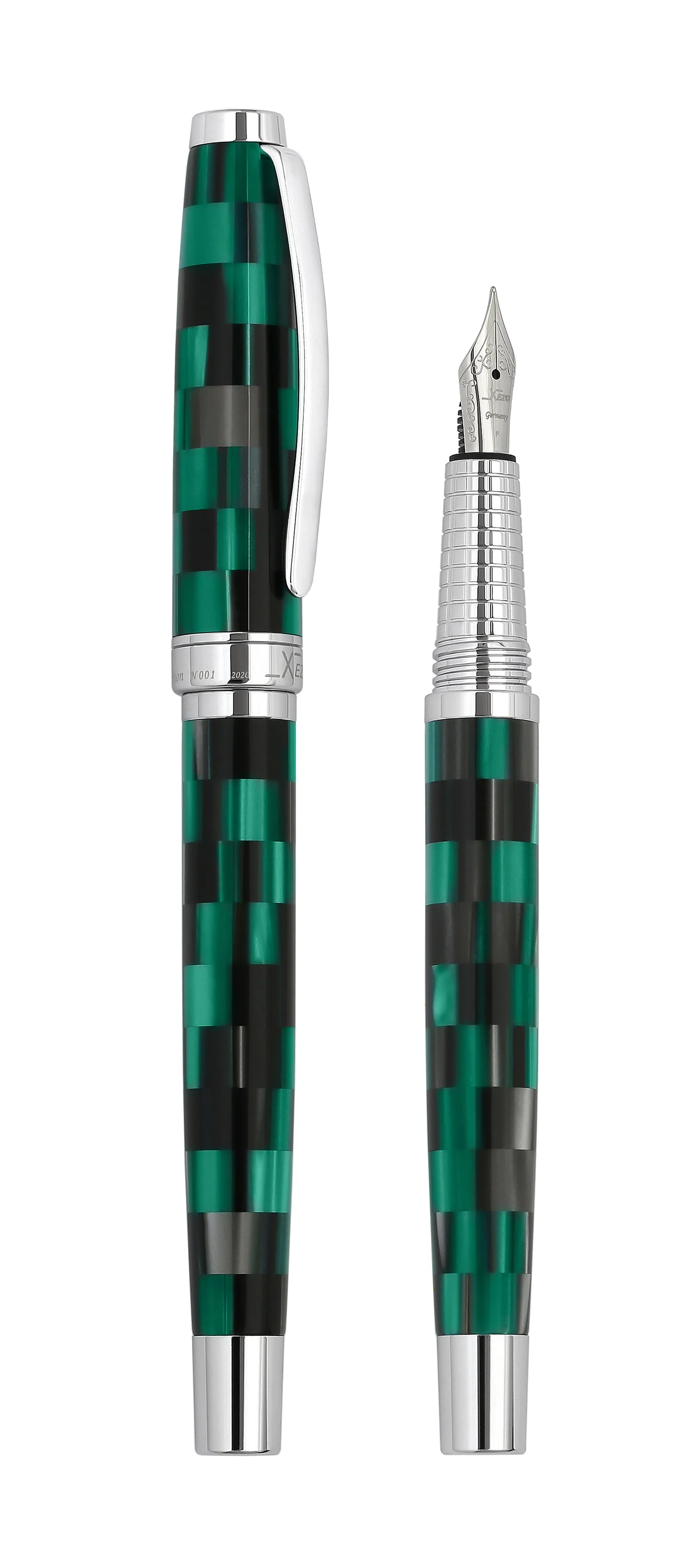 Urbanite II Acrylic & Brass Fountain Pen (Fine Nib) - Ocean Teal